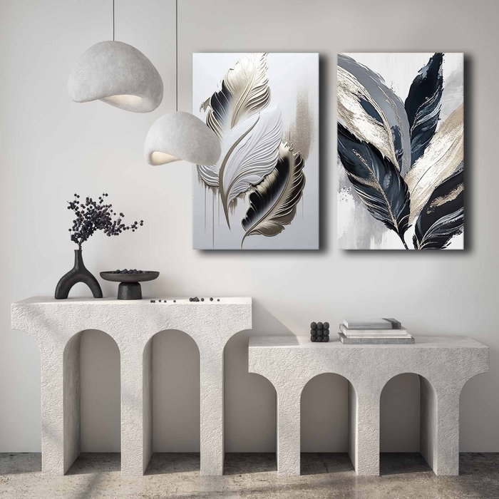 Wallity Conjunto de 2 Lienzos Decorativos Multicolor (45 x 70 cm)